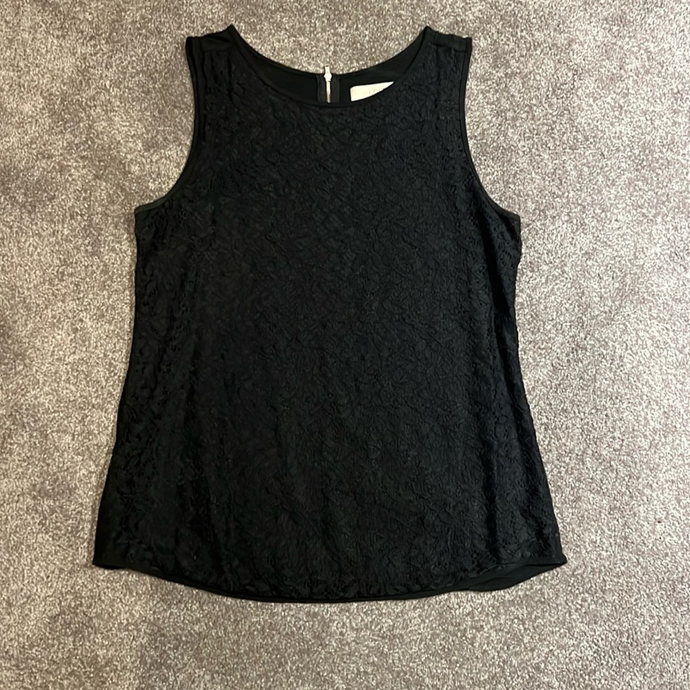 Loft Black Lace Tank, sz M